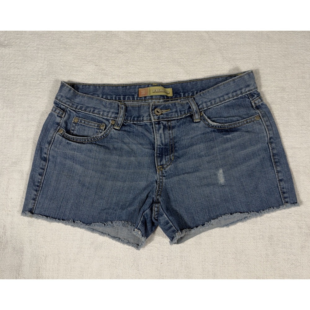 Vintage Old Navy Jean Shorts Womens 10 Y2K Ultra Low Waist Denim Cut Off Raw Hem